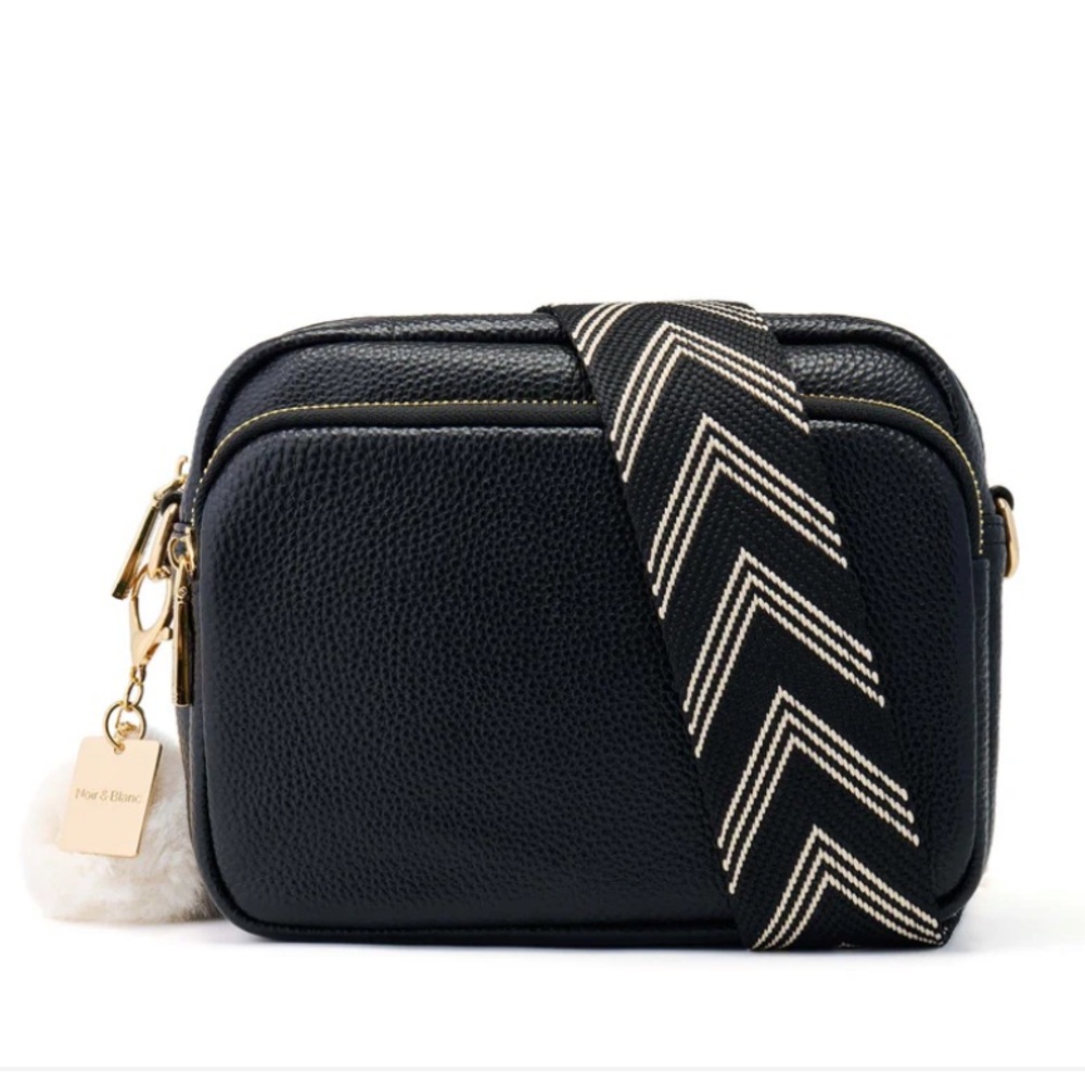Noir & Blanc Leather Crossbody Bag and Accessories